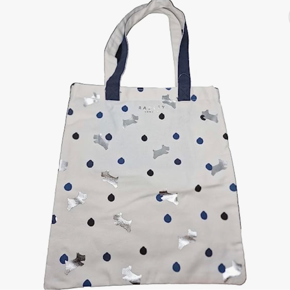 NWT RADLEY Dotty Dog Cotton Canvas Shopper Tote bag in Natural